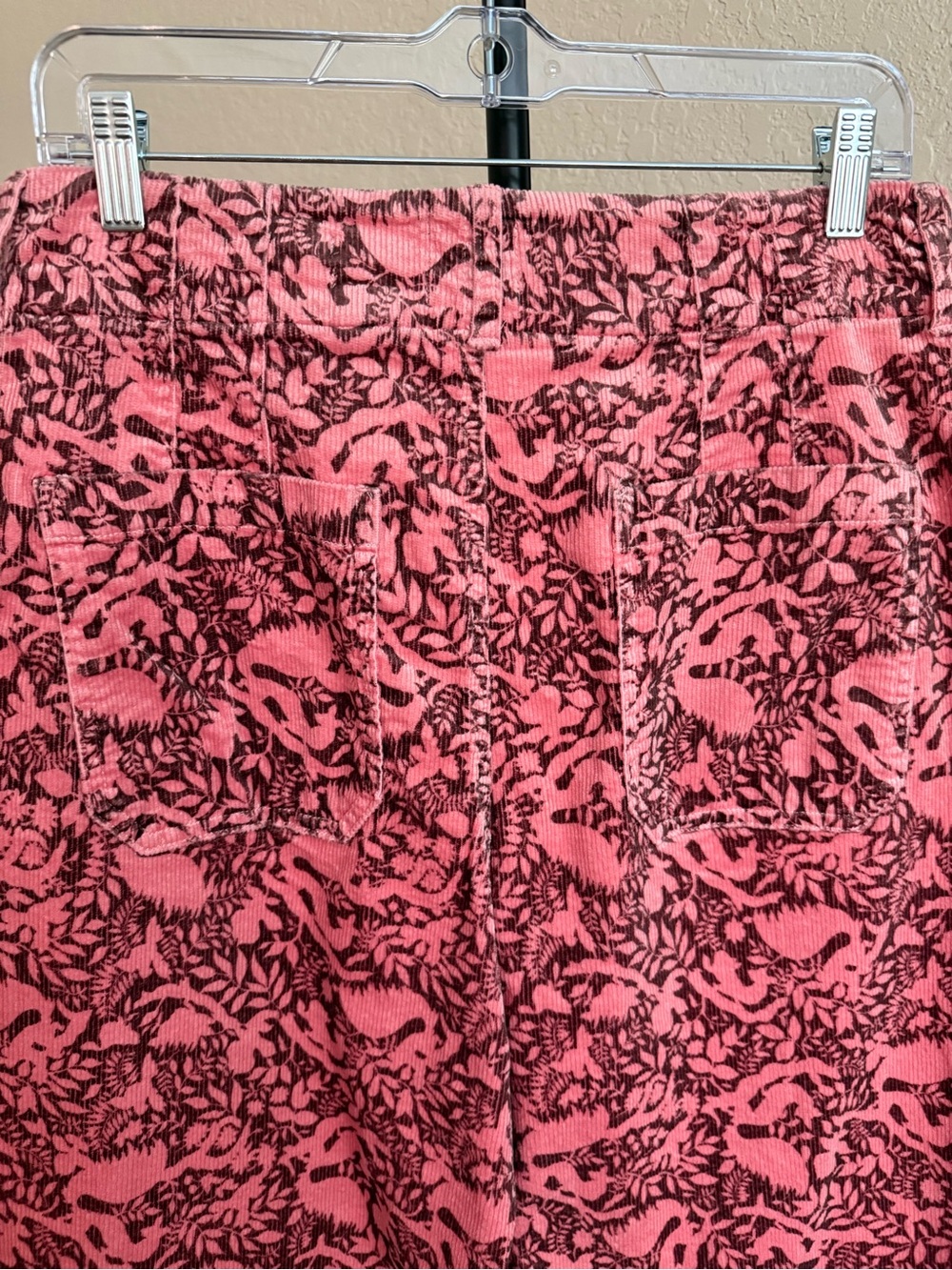 Anthropologie Maeve The Colette Pink Botanical Corduroy Wide Leg Pants 31 - Picture 12 of 15
